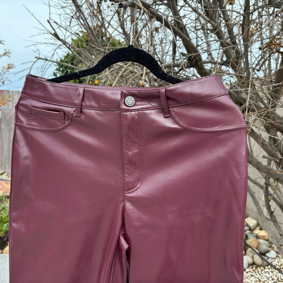 - Joie faux leather pants burgundy NWT straight formal casual soft light size 12 - Picture 7 of 10